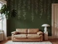 Fototapeta opadające pnącza Rebel Walls R21659 Hanging Leaves Dark Green Botanical Gardens