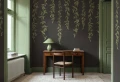 Fototapeta opadające pnącza Rebel Walls R21660 Hanging Leaves Graphite Botanical Gardens