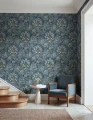 Fototapeta z bujnym listowiem i kwiatami Rebel Walls R21676 Flower Tree Blue Botanical Gardens