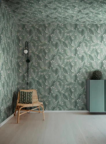 Fototapeta liście Rebel Walls R21684 Swirling Fern Teal Botanical Gardens