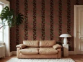 Fototapeta pasy i pnącza Rebel Walls R22069 Garden Stripe Burgundy Botanical Gardens