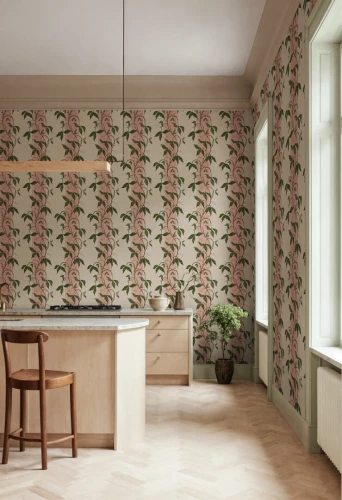Fototapeta pasy i pnącza Rebel Walls R22072 Garden Stripe Pink Botanical Gardens