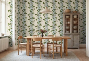 Fototapeta pasy i pnącza Rebel Walls R22073 Garden Stripe Light Blue Botanical Gardens