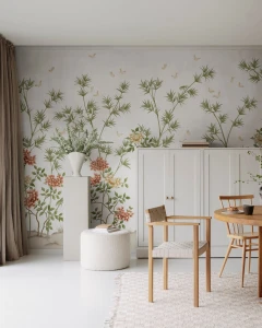 Fototapeta egzotyczny ogród Rebel Walls R21731 Eastern Bloom White Diane Hill