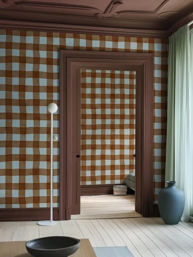 Fototapeta kratka Rebel Walls R21585 Gingham Brown Hot Pops