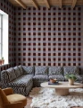 Fototapeta kratka Rebel Walls R21587 Gingham Burgundy Hot Pops