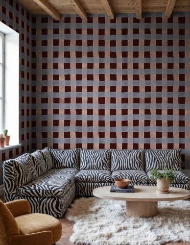 Fototapeta kratka Rebel Walls R21587 Gingham Burgundy Hot Pops