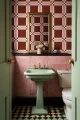 Fototapeta geometryczna Rebel Walls R21595 Bold Grid Burgundy Hot Pops