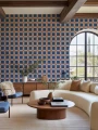 Fototapeta geometryczna Rebel Walls R21597 Bold Grid Blue Hot Pops