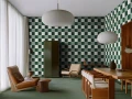Fototapeta geometryczna - szachownica Rebel Walls R21605 Tile Green Hot Pops