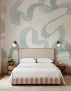 Fototapeta abstrakcyjna Rebel Walls R22102 Waves Cloud Dancer Color of The Year 2026