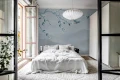 Fototapeta ptak na kwitnącym drzewie Rebel Walls R21757 Bird in Tree Blue Hot Pops