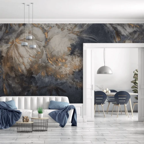 Fototapeta artystyczne kwiaty Harmony Blue Wall Art