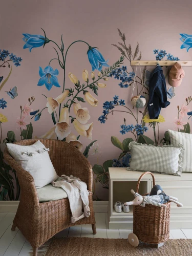 Mural polne kwiaty Boras Tapeter Studio 9865W Bluebell Magic Magical Walls