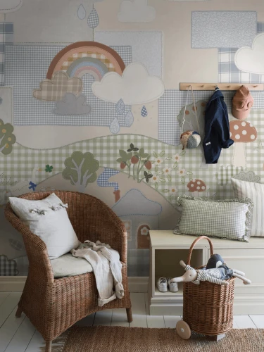 Mural patchworkowa natura Boras Tapeter Studio 9867W Patchwork Cottage Magical Walls
