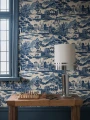 Tapeta malarski krajobraz Como Sandberg S10688 Lake Como Blue Villa Como