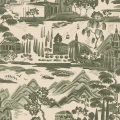 Tapeta malarski krajobraz Como Sandberg S10689 Lake Como Forest Green Villa Como