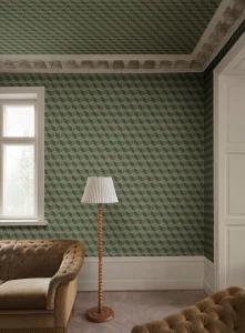 Fototapeta geometryczna z efektem 3D Sandberg S10692 Chiara Green Villa Como