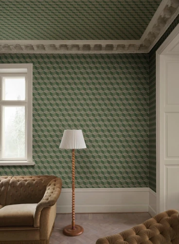 Fototapeta geometryczna z efektem 3D Sandberg S10692 Chiara Green Villa Como