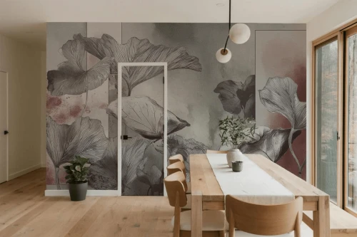 Fototapeta liście i geometria Cipria Wall Art