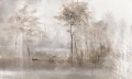 Fototapeta krajobraz zamglonej natury Lacus Beige Wall Art