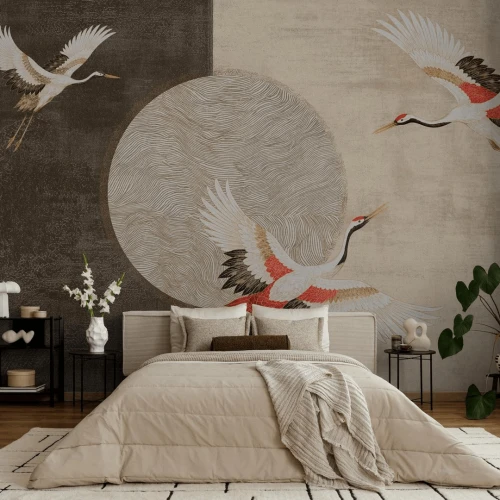 Fototapeta żurawie w styl japońskim Modern Tsuru Wall Art