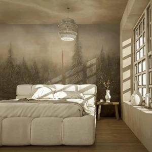 Fototapeta artystyczny leśny krajobraz Taiga Wall Art