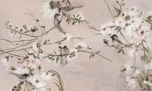 Fototapeta botaniczna Trel Beige Wall Art