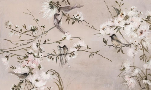 Fototapeta botaniczna Trel Beige Wall Art