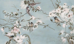 Fototapeta botaniczna Trel Blue Wall Art
