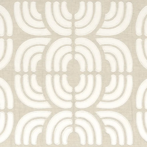 Tapeta tekstylna z geometrycznym haftem Casamance 71860268 Ares Mimbeau