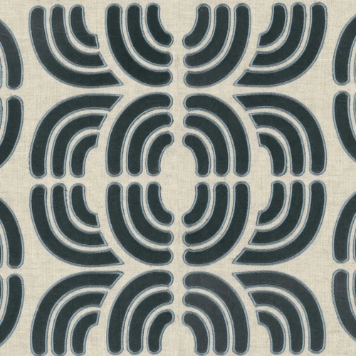 Tapeta tekstylna z geometrycznym haftem Casamance 71860472 Ares Mimbeau