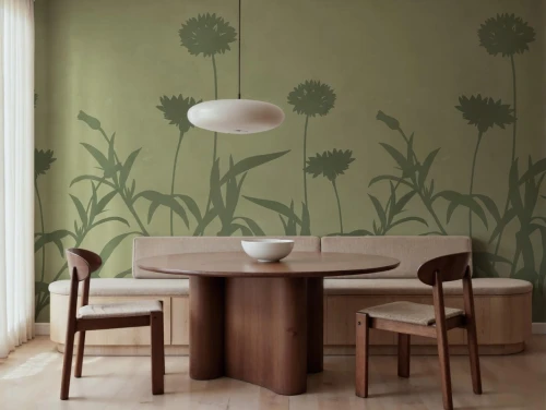 Fototapeta polne kwiaty Rebel Walls R22355 Floral Silhouette Green Hot Pops
