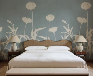 Fototapeta polne kwiaty Rebel Walls R22356 Floral Silhouette Blue Hot Pops