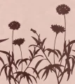 Fototapeta polne kwiaty Rebel Walls R22357 Floral Silhouette Pink Hot Pops