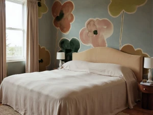 Fototapeta akwarelowe kwiaty Rebel Walls R22368 Paper Poppies Blue Hot Pops