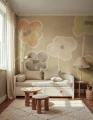 Fototapeta akwarelowe kwiaty Rebel Walls R22369 Paper Poppies Beige Hot Pops