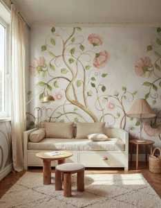 Fototapeta gałęzie i kwiaty Rebel Walls R22370 Big Poem Pink Hot Pops