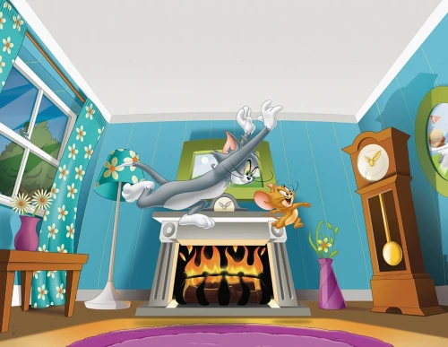 Fototapeta London Art Tom & Jerry WBT&J123-2 Warner Bros
