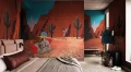 Fototapeta Kojot i Struś Pędziwiatr London Art Looney Tunes WBLT205-2 Warner Bros