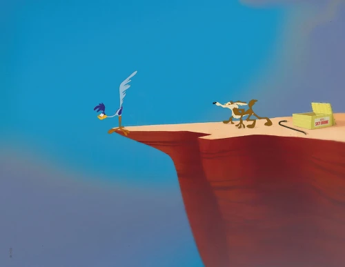 Fototapeta Kojot i Struś Pędziwiatr London Art Looney Tunes WBLT207-3 Warner Bros