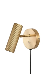 1 szt / 24H Kinkiet złoty Hubble Brushed Brass 433365 Globen Ryflowany