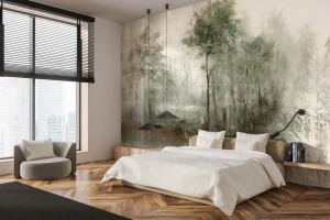 Tapeta do sypialni leśny krajobraz Wall Art Lacus - tapeta na wymiar