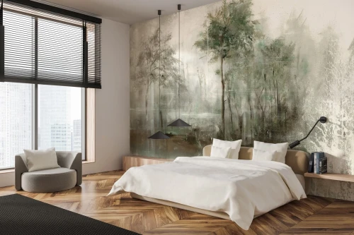 Tapeta do sypialni leśny krajobraz Wall Art Lacus - tapeta na wymiar