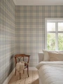 Tapeta w kratkę Sandberg S11013 Ranold Misty Blue Henrik Ranold