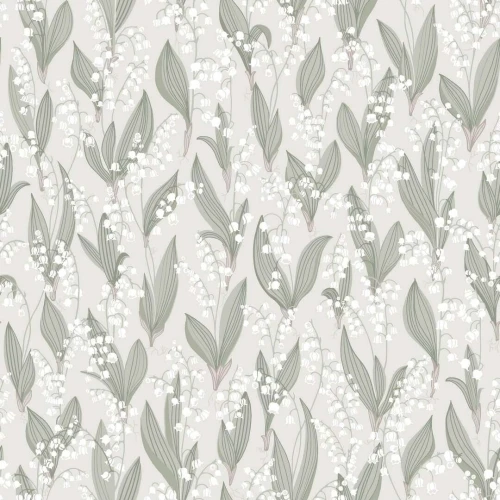 Tapeta kwiaty konwalii Sandberg 479-18 Liljekonvalj Spring Green Kolonin II