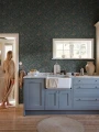 Tapeta roślinna Sandberg 838-76 Linnea Midnight Blue Kolonin II