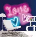 Mural neonowy napis i serca Galerie G45471 Kids Teens