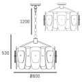 Lampa wisząca / plafon RICHMOND P06507BR Cosmo Light