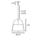 Lampa wisząca SAVANNAH P03538BR-WH Cosmo Light